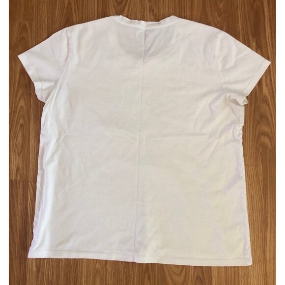 Levis White Graphic T-Shirt Womens Size Lrg Colorful Logo100% Cotton - Picture 6 of 7